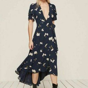 Reformation Floral Wrap Dress Medium Maria Maxi